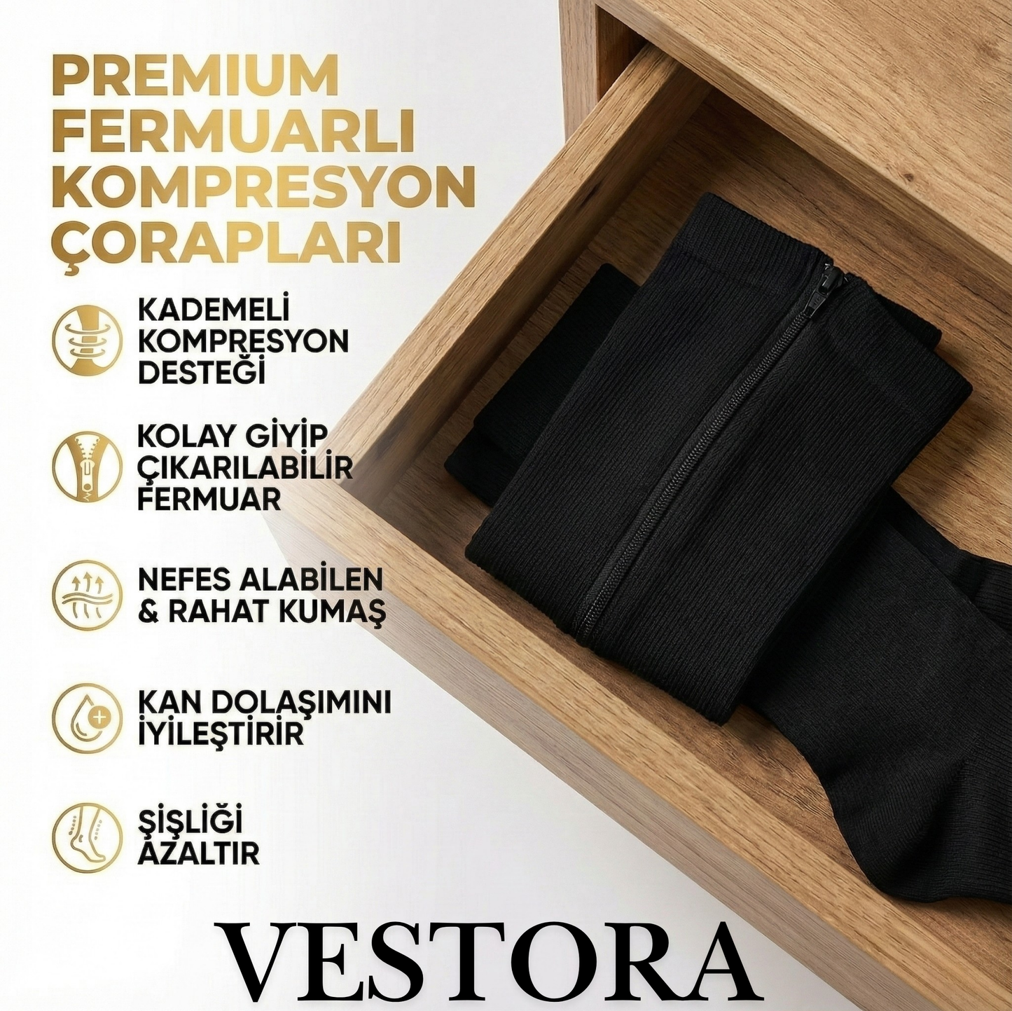 Vestora™ Premium Varis Çorapları